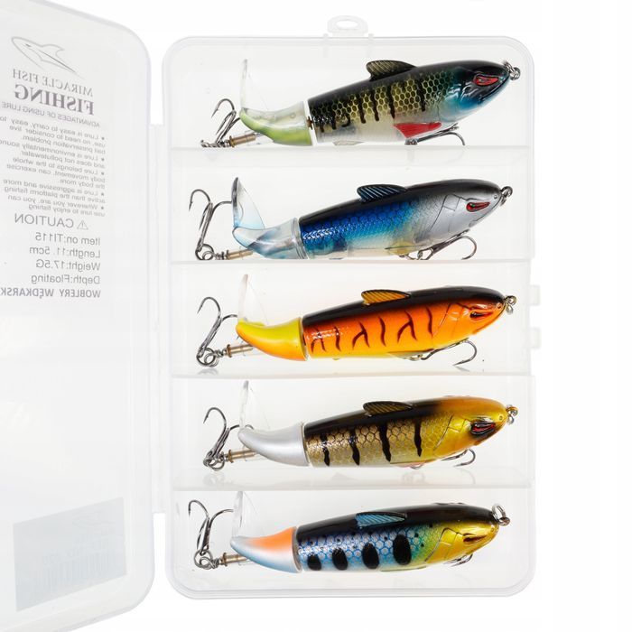 Wobler Popper Flopper na szczupaka suma sandacza zestaw 5 sztuk