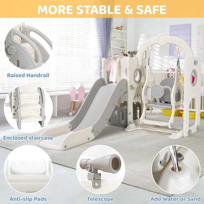 Nowa zjeżdżalnia / plac zabaw / huśtawka / 5w1 / dla dzieci / W60!