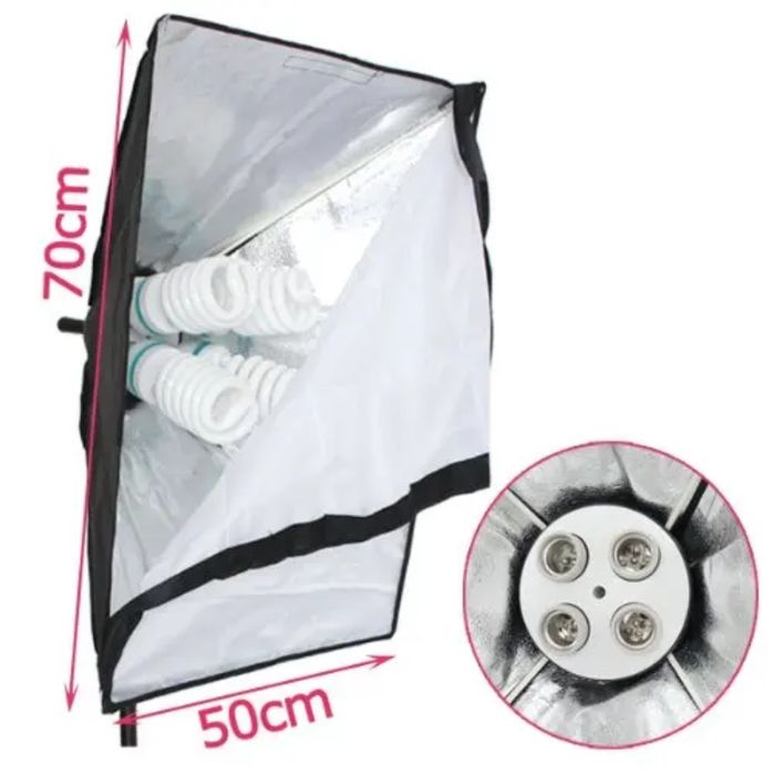 Склад нові студійне світло 50/70 на 4 лампи+стійка 2.1мSoftBox СофтБок
