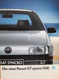 VOLKSWAGEN Passat GT syncro G60 prospekt niemiecki rok 1989