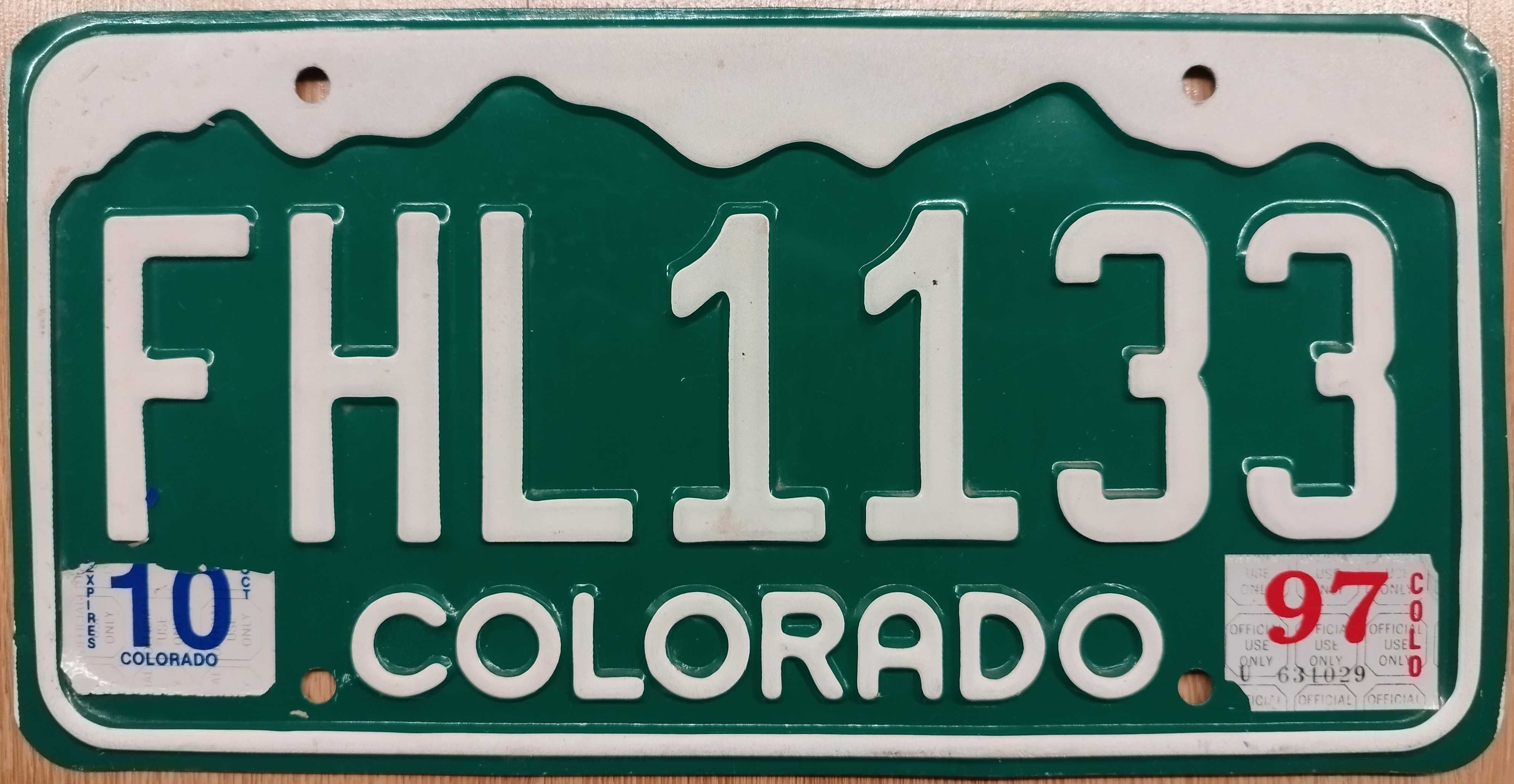 Tablica rejestracyjna USA stan Colorado oryginał