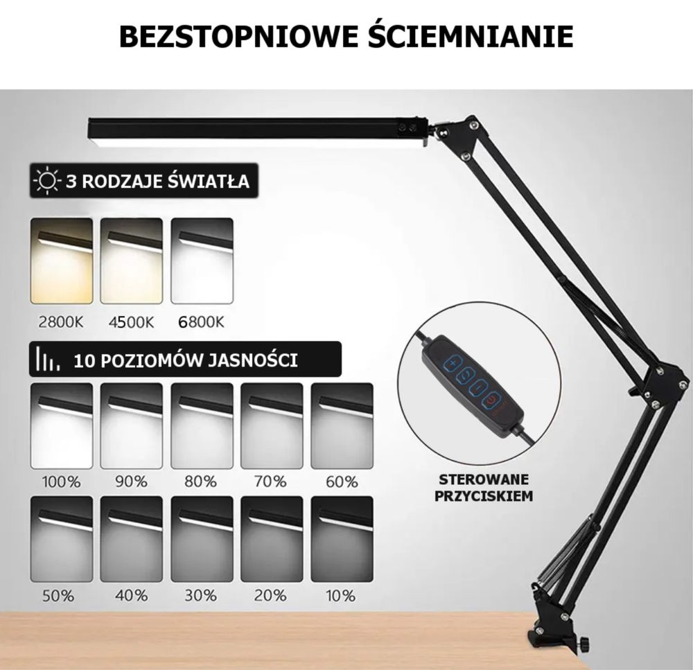 Lampka USB Kreślarska/Szkolna LED 12W