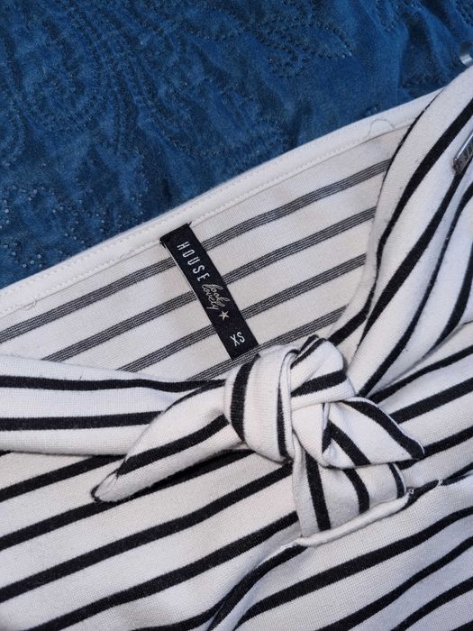 Sukienka XS bez ramiączek  czarno biała