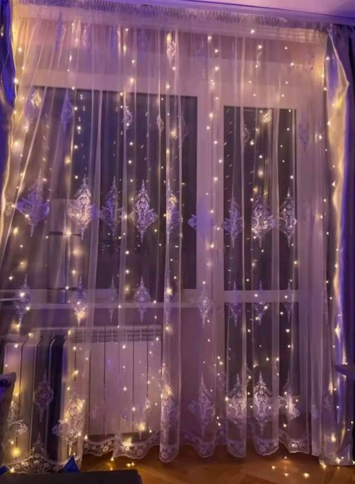 Світлодіодна гірлянда штора, 3м×2м теплий білий колір.