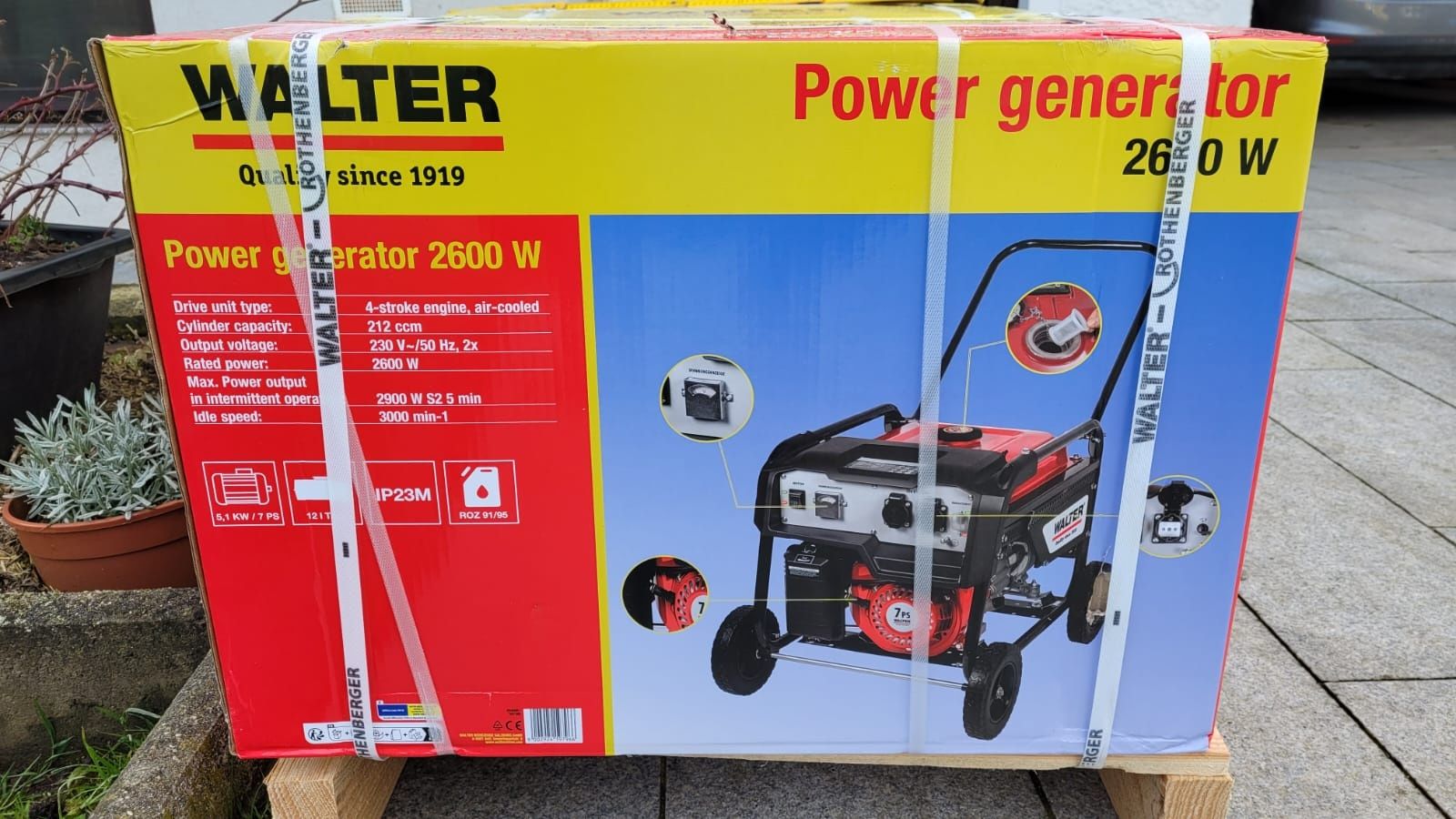 Електро бензо генератор WALTER