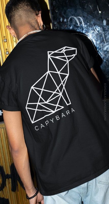 Capybara standard - dwustronna koszulka męska Rozmiary S M L XL XXL 3X