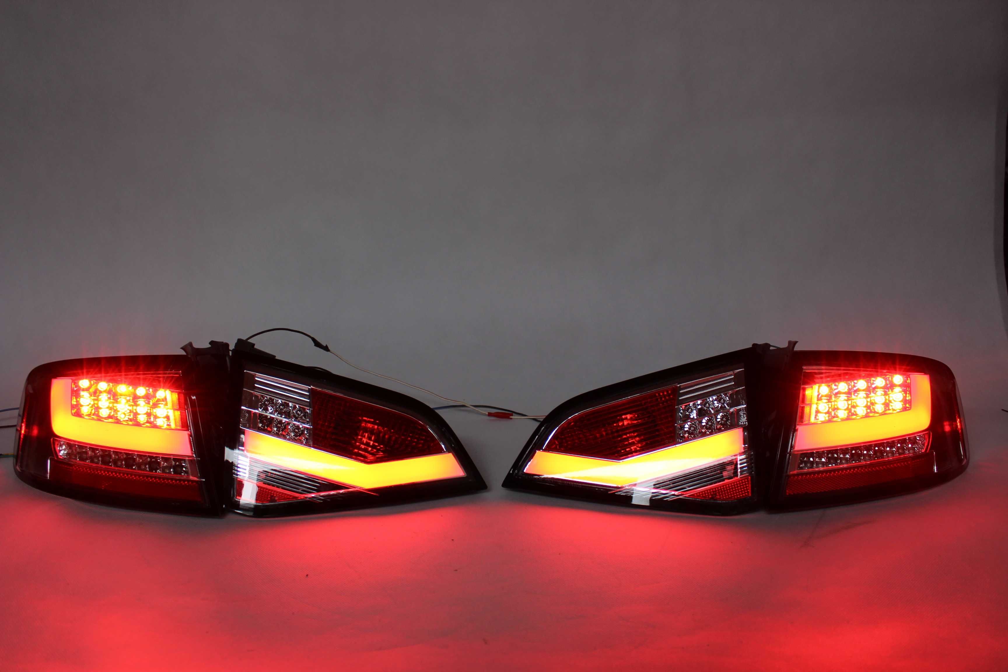 Lampy tylne tył AUDI A4 B8 08-12 sedan NEON LED BAR RED Smoke NOWE