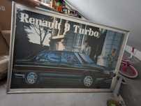 Renault 9 Turbo grande cartaz original stand publicitário