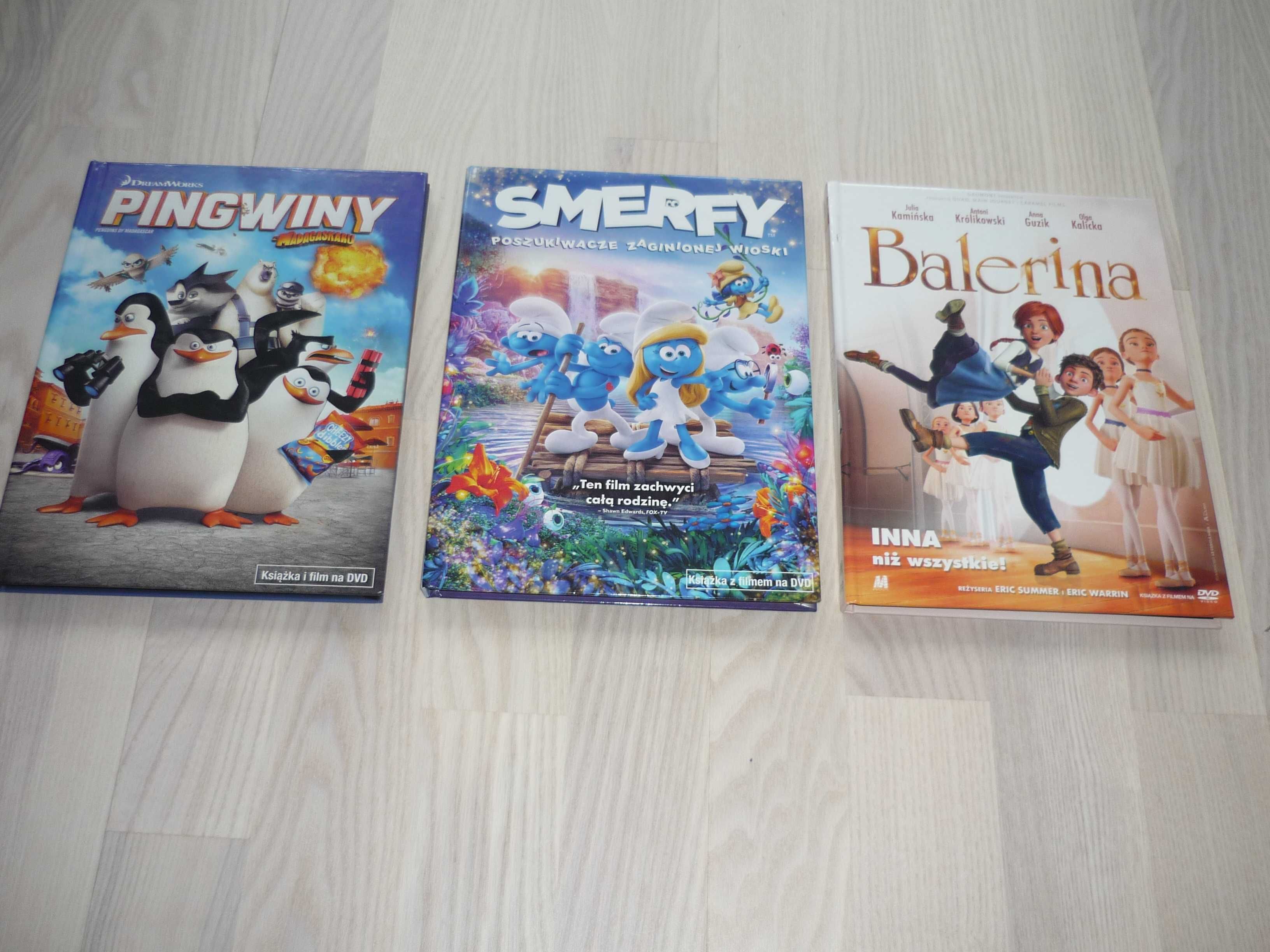 Bajki DVD Smerfy, Balerina, Pingwiny Z Madagaskaru Zestaw