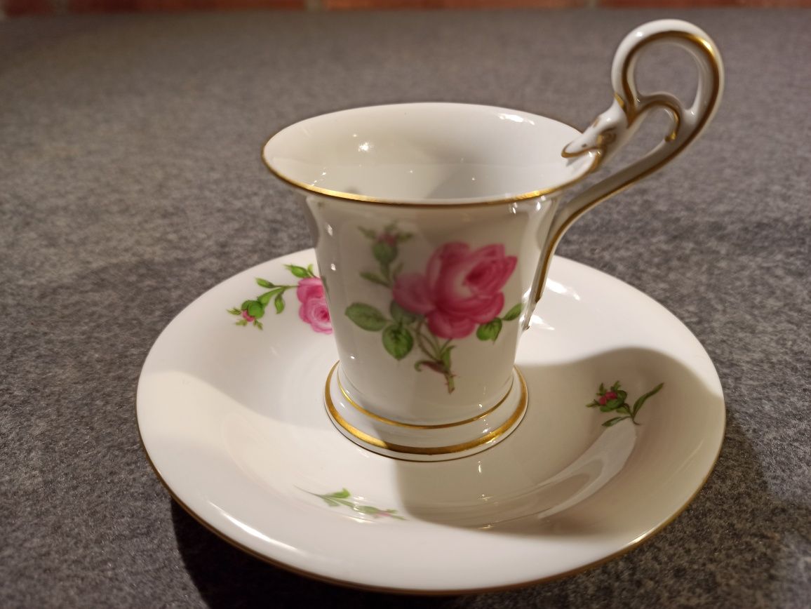 Porcelana MEISSEN Duo Mokka Miśnieńska Róża Kolekcjonerska