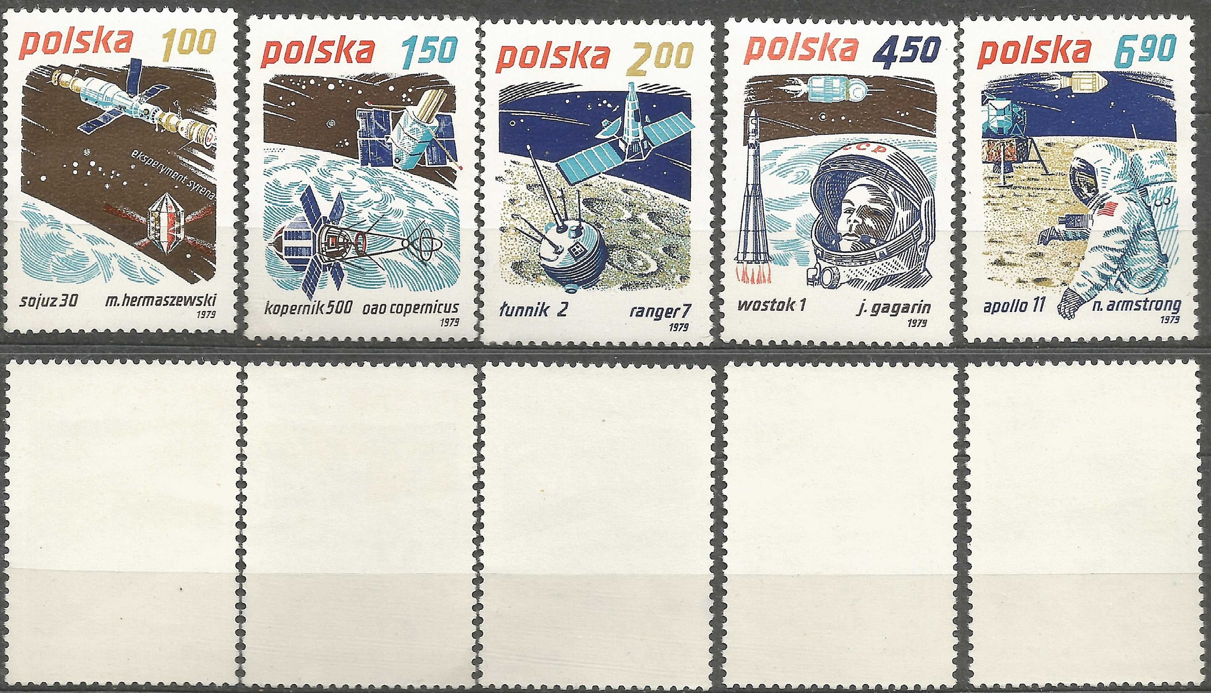 Znaczki seria: Badanie kosmosu FI 2511 – 2515 stan**  1979 r.