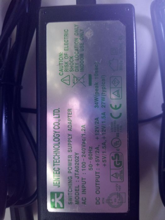 Блок питания 12v/2a 5v/2a рабочий БУ