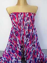 Ocean Club Sukienka fiolet kolorowa Rozmiar S / 36 tunika zwiewna