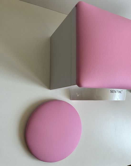 Podpórka do manicure paznokci pod dłoń. Komplet pudrowy róż gładki