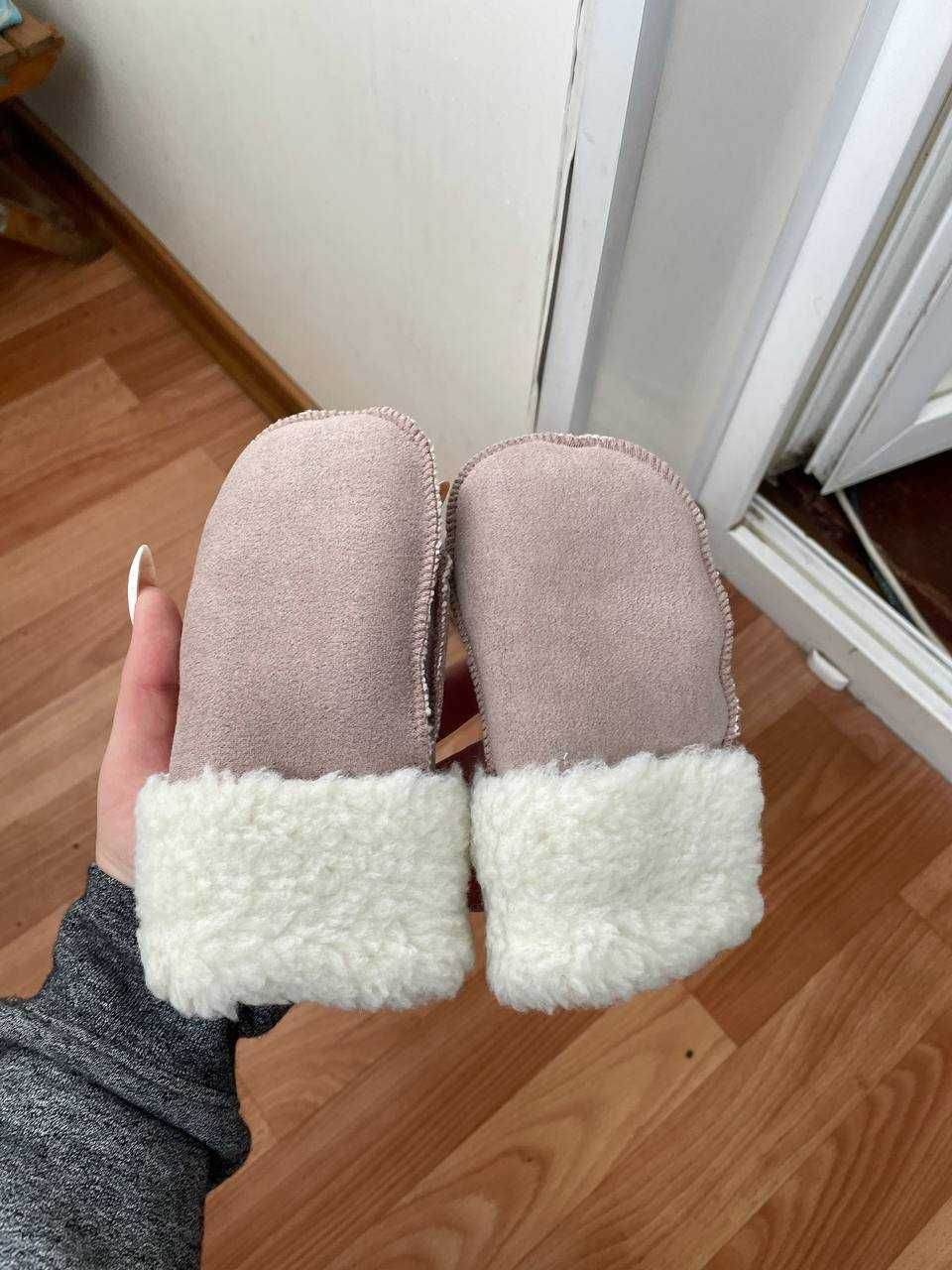 Детские варежки, новые, овчина