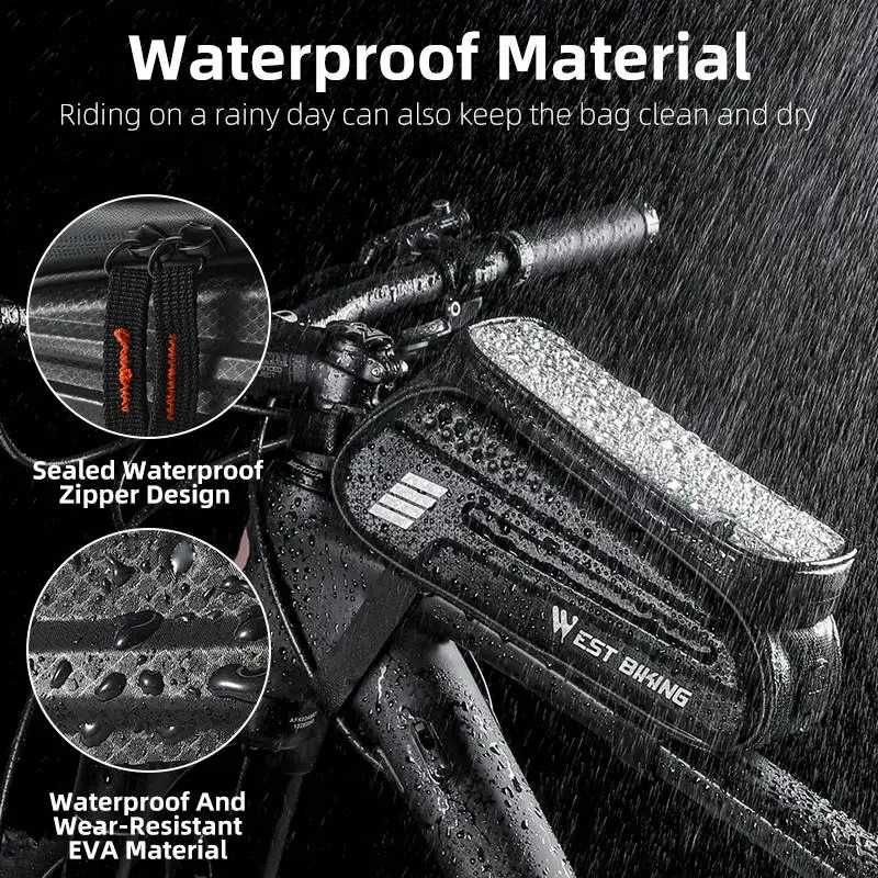 Uchwyt rowerowy na telefon skawa torba rowerowa poj 1,5L West Biking