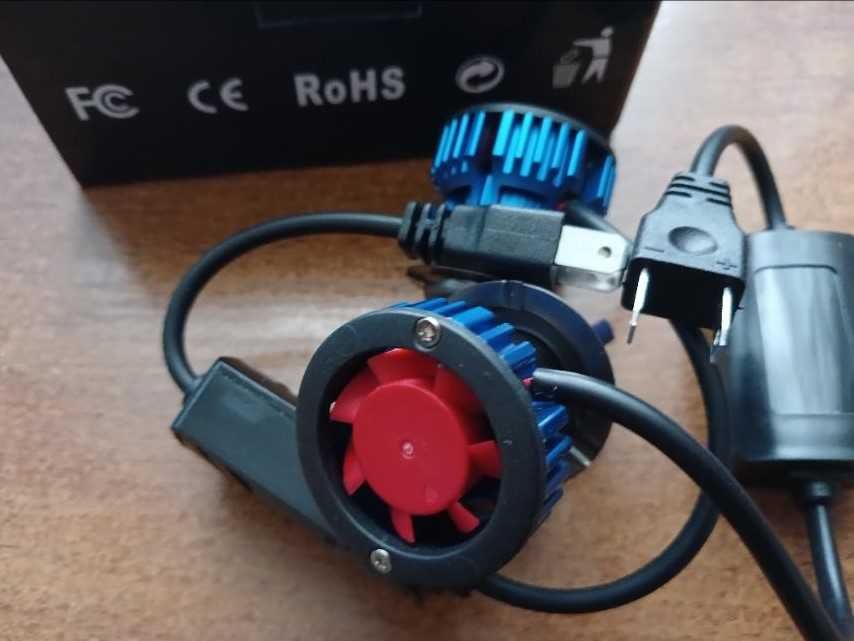 LED ламп Т8 PRO Н7 75W 9-32V TOAUTO 6500K  с радиатором,  вентилятором