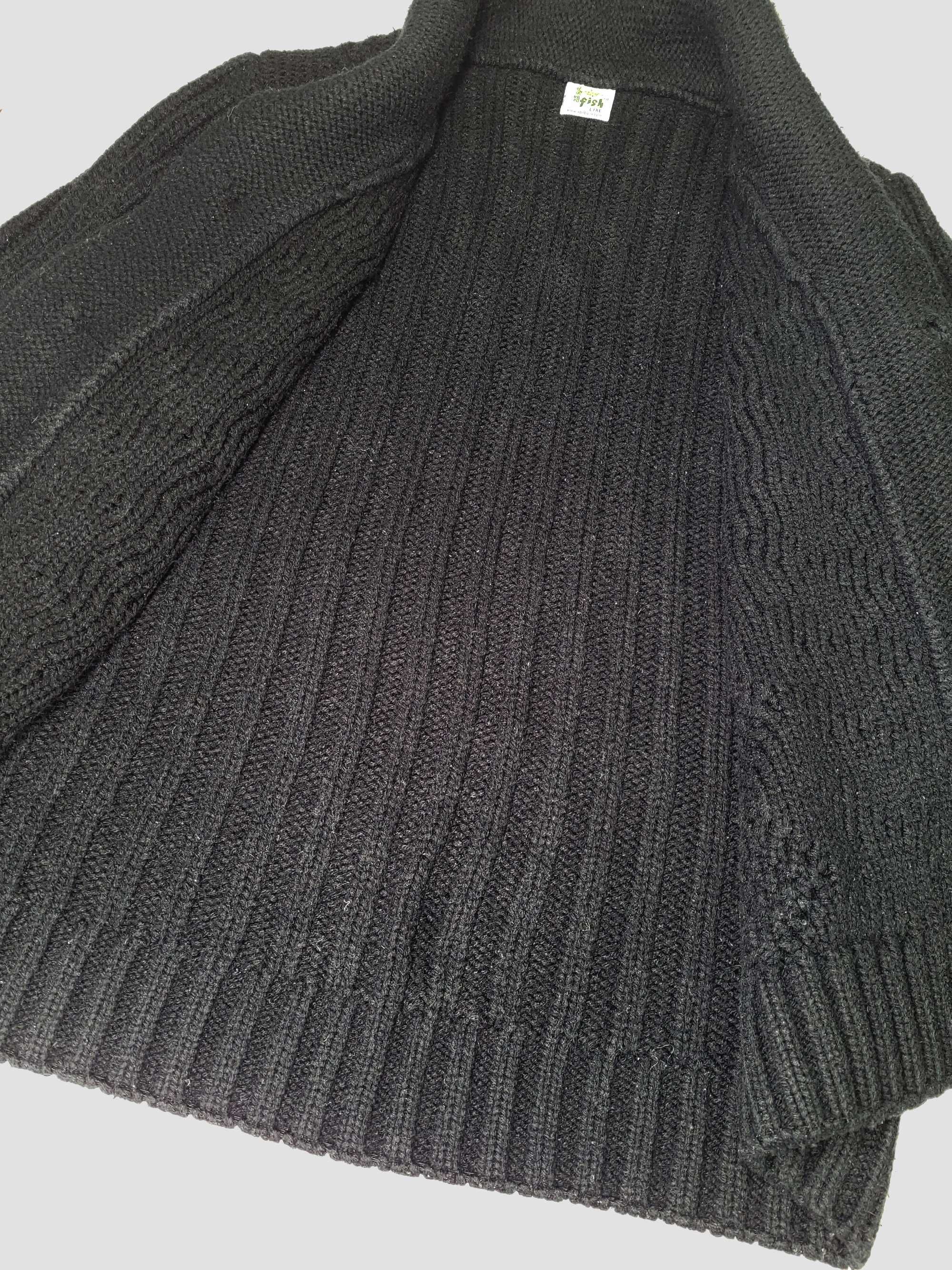 Black Cable Knit Cardigan