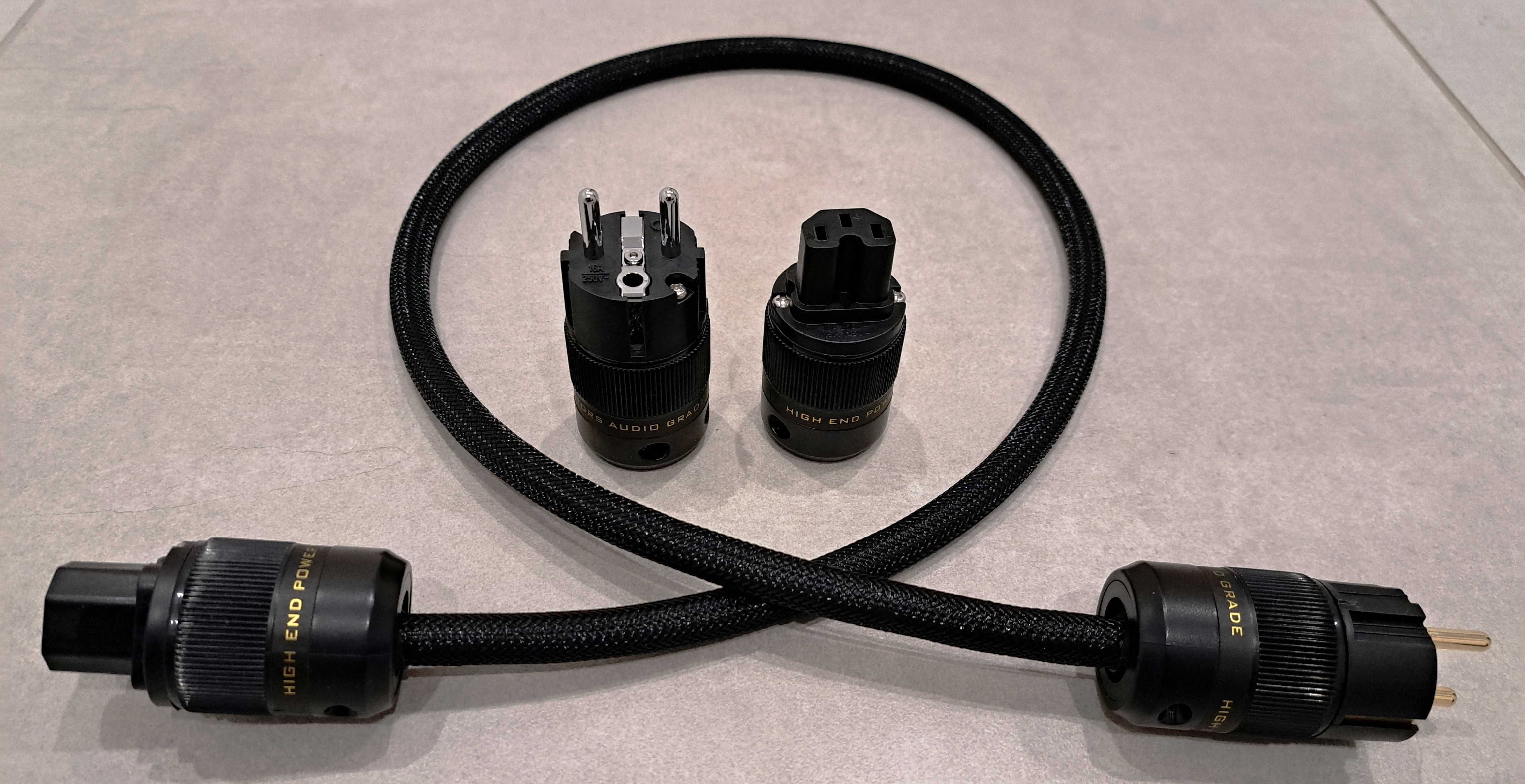 Kabel zasilający audio Hi-End miedź OFC 3 x 2,5 Schuko 1m