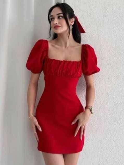 р S-M / євро 38 Новий рік червоного вогняного коня сукня зі шнурівкою