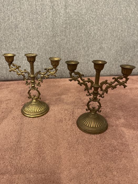 Świeczniki dekoracyjne mosiężne