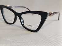 CHANEL nowe damskie kocie okulary zerówki oprawki czarne zlote panterk