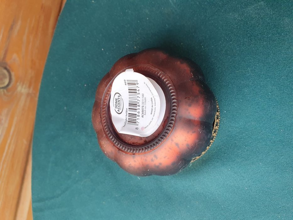 Szklany świecznik "dynia"