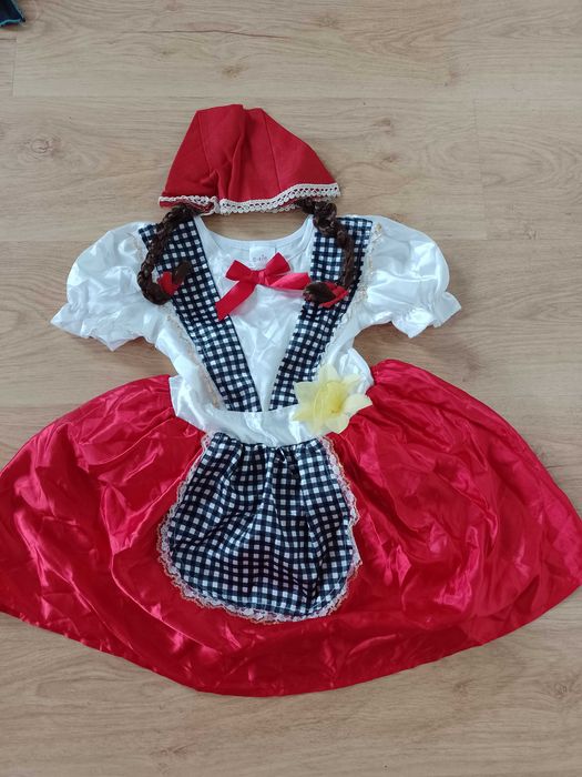 NOWY strój karnawałowy CZERWONY KAPTUREK kostium przebranie 98/104 (2)