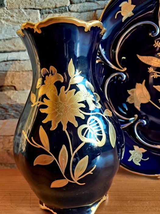 Ваза і цукерниця. JLMENAU. KOBALT.