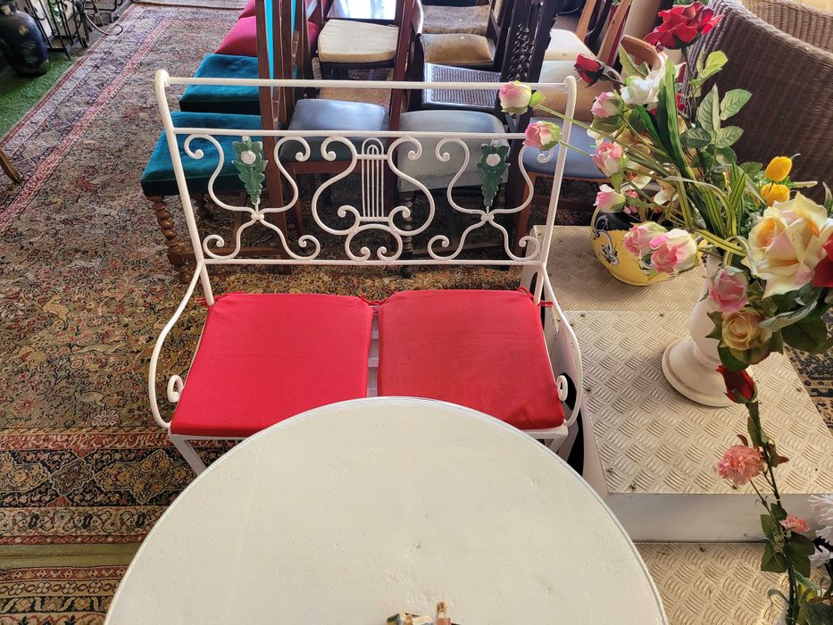 Conjunto de jardim em ferro - Dois bancos de dois lugares