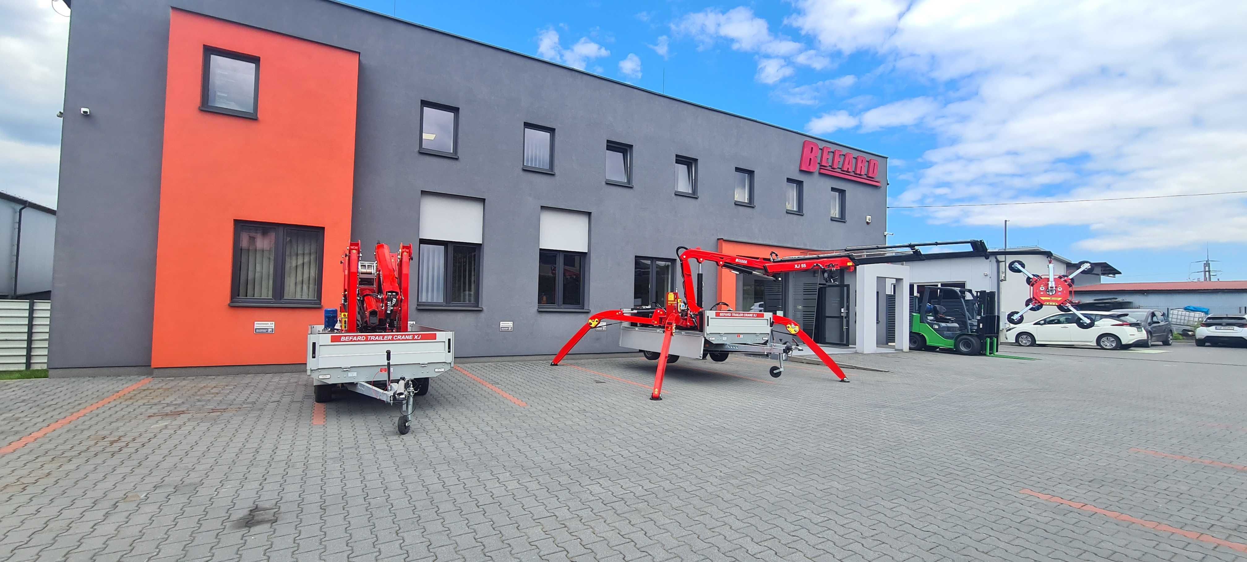 Żuraw Befard trailer crane na przyczepie XJ55 Polski Producent