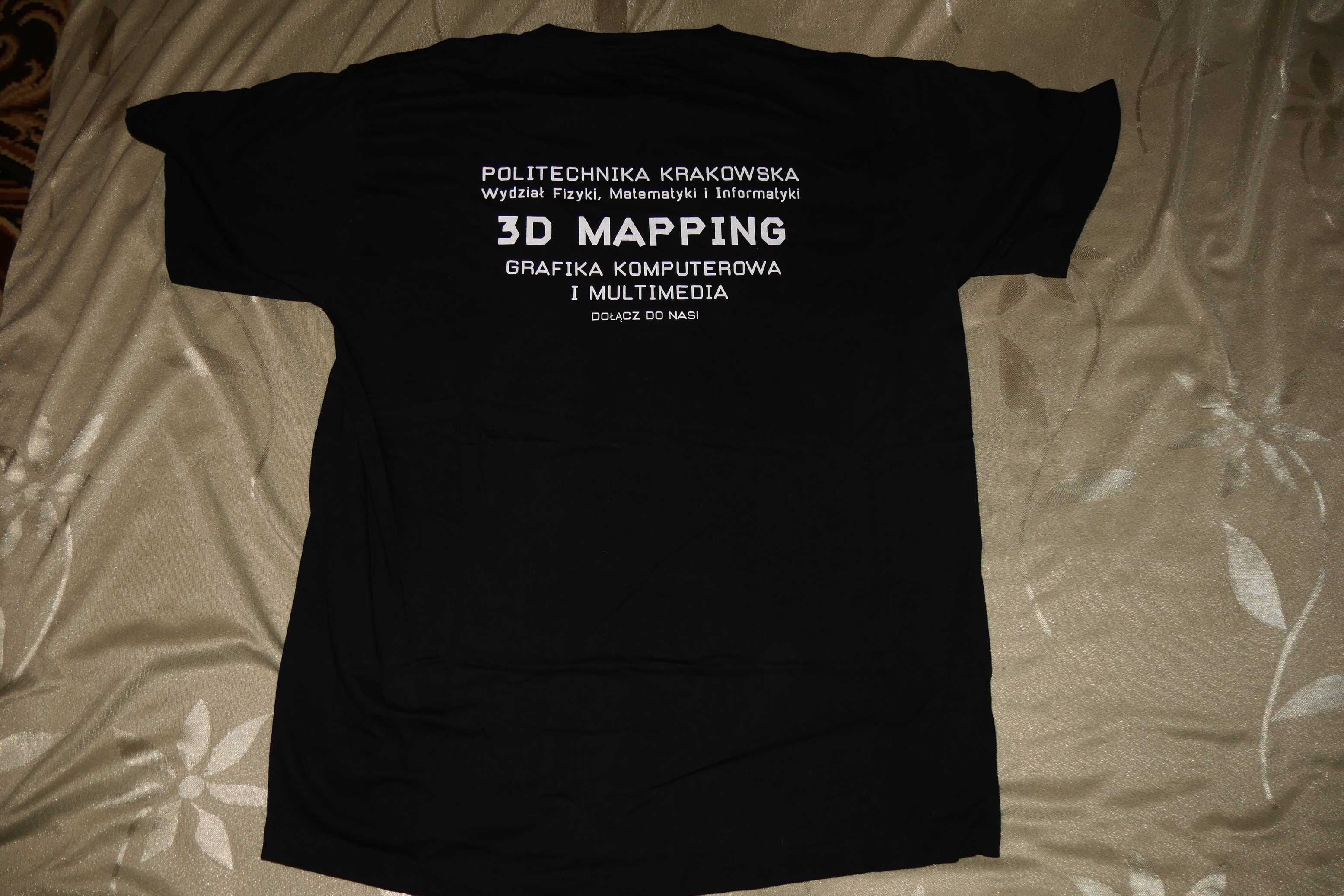 Nowa koszulka podkoszulek tshirt czarny informatyk 3D mapping XL