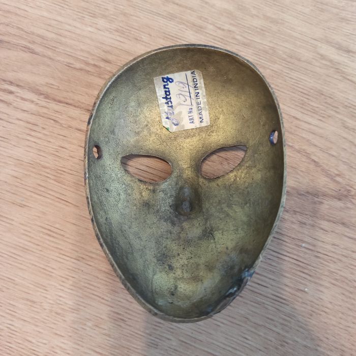 Maska złota mosiężną Indie antyk