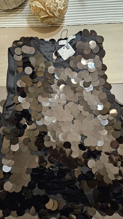 Vestido lantejoulas Mango