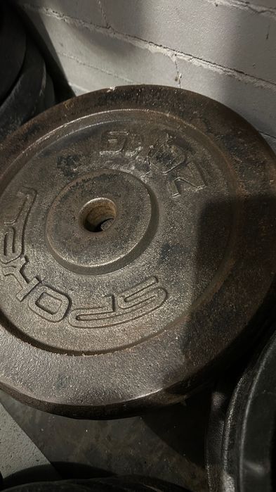 siłownia gryf obciążenie żeliwne 100kg hantle
