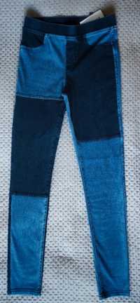 Spodnie jeansowe legginsy dwukolorowe nowe H&M r.158 na 12-13lat