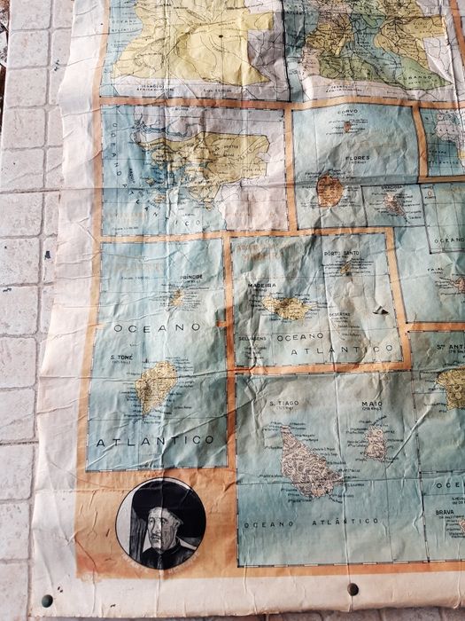 Antigo mapa carta corográfica das ilhas  e Colónias Portuguesas