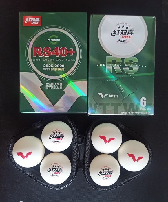 Турнірні м'ячі DHS RS 40+ WTT для настільного тенісу (мячики, шарики)