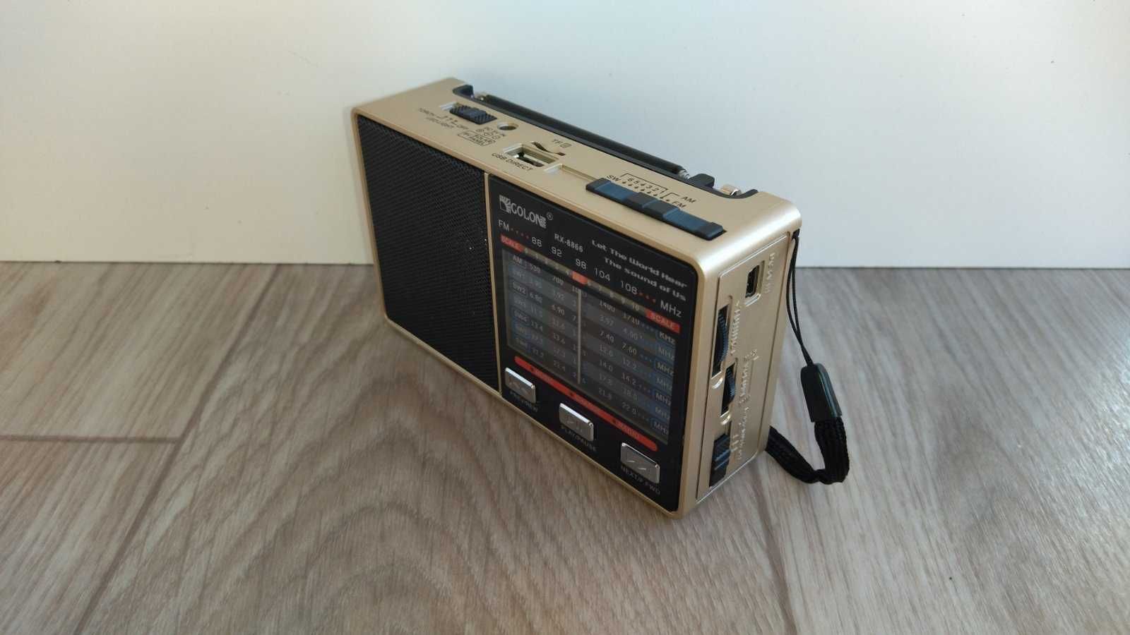 Радіоприймач GOLON RX-8866, USB/microSD, mp3, акумулятор Li-Ion 14500