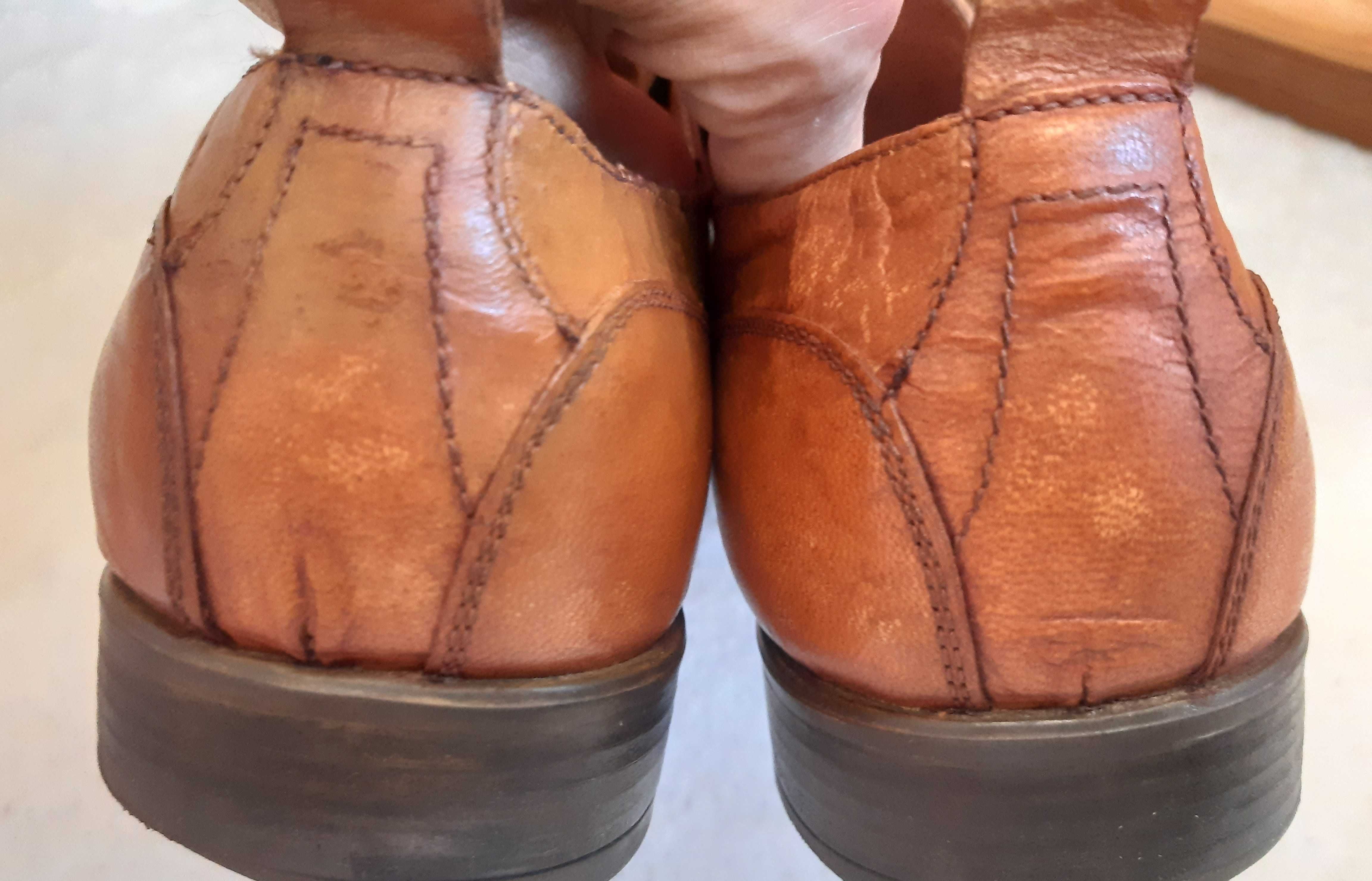 Stylowe skórzane pantofle męskie loafersy Romano Mazzante. rozm. 41