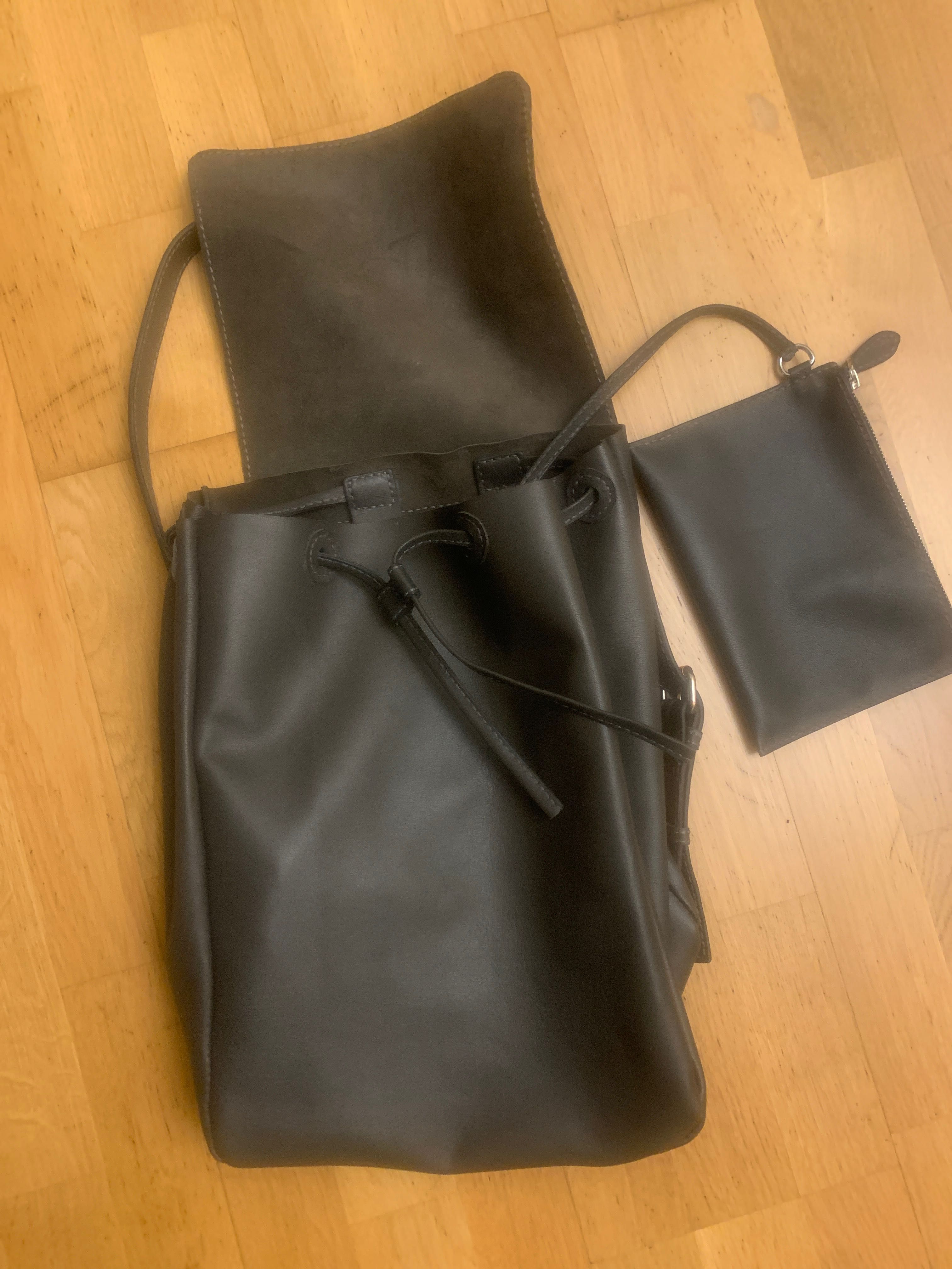 Шкіряний рюкзак з шкіряним гаманцем - ручна робота