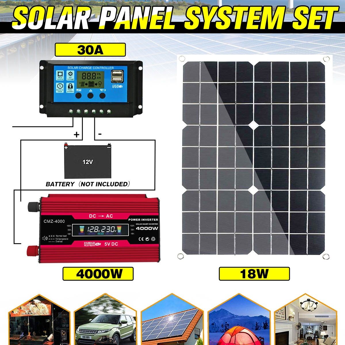 Комплект портативна інвенторна сонячна станція SOLAR
