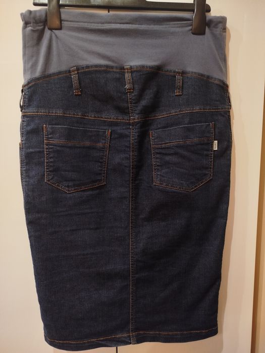 Spódnica ciążowa dżinsowa ołówkowa z kieszeniami r.  L
