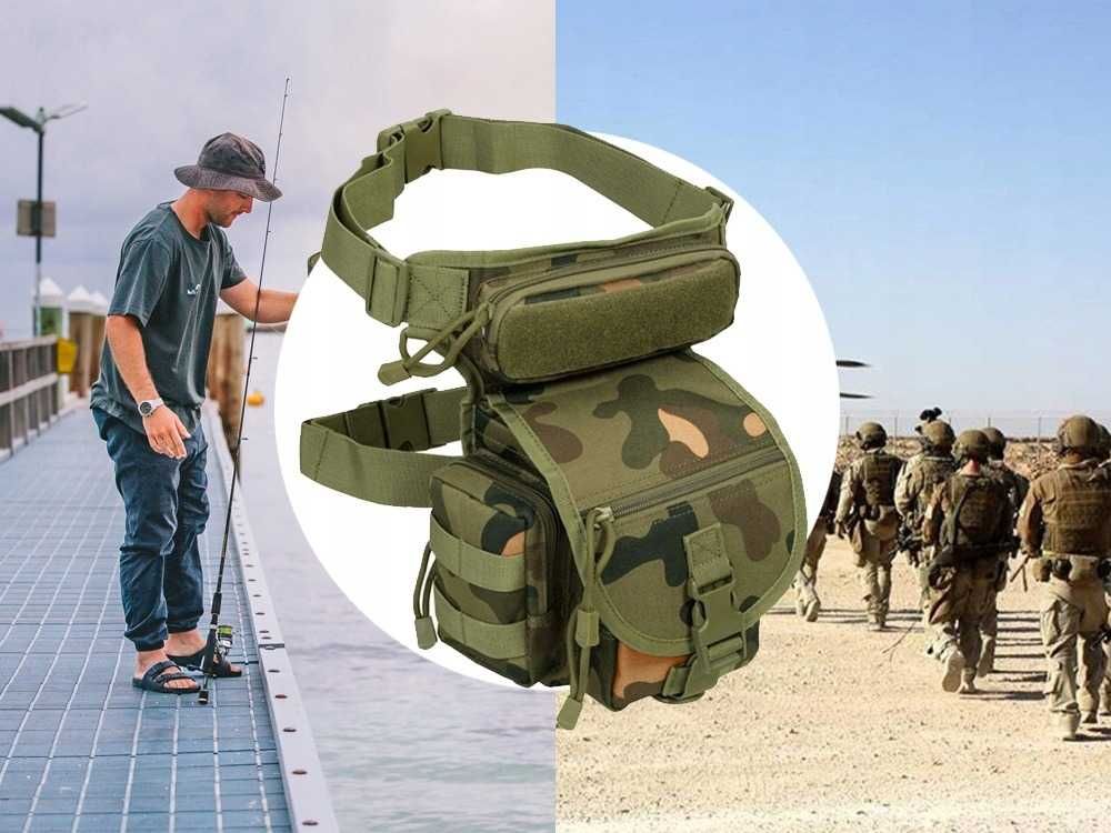 Torba saszetka biodrowa na nogę wojskowa taktyczna militarna nerka