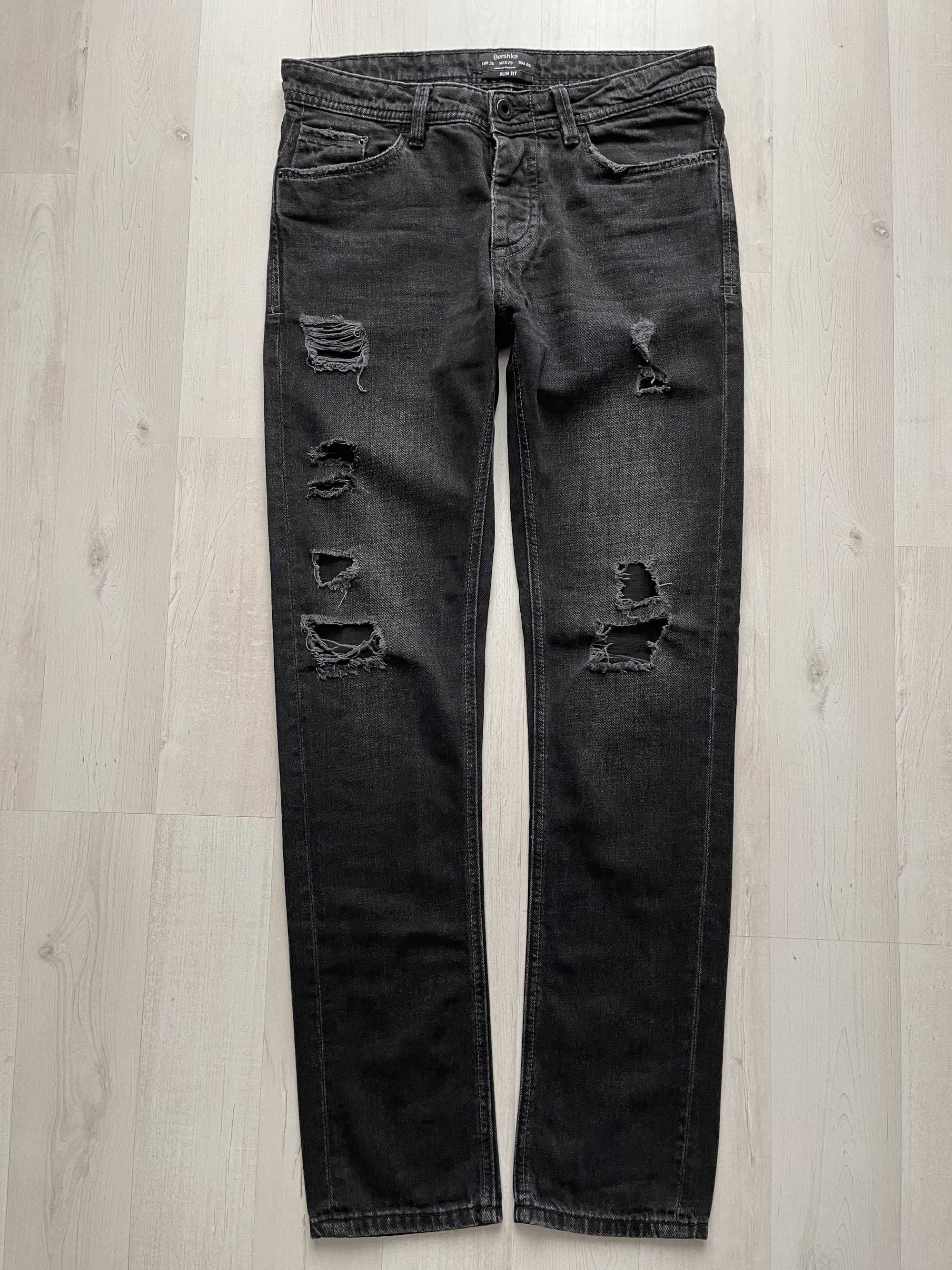 Bershka denim spodnie rurki slim fit rozmiar M