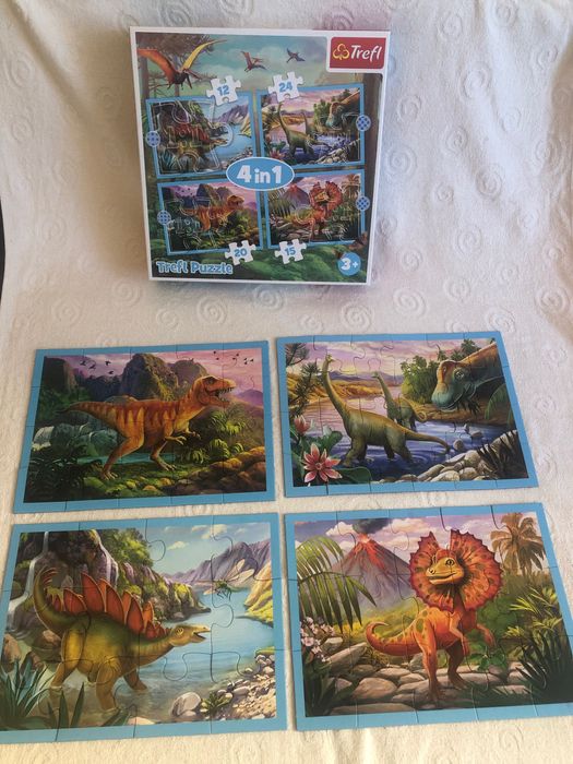 Puzzle dinozaury 4 w 1 (Trefl 34609) wiek 4+