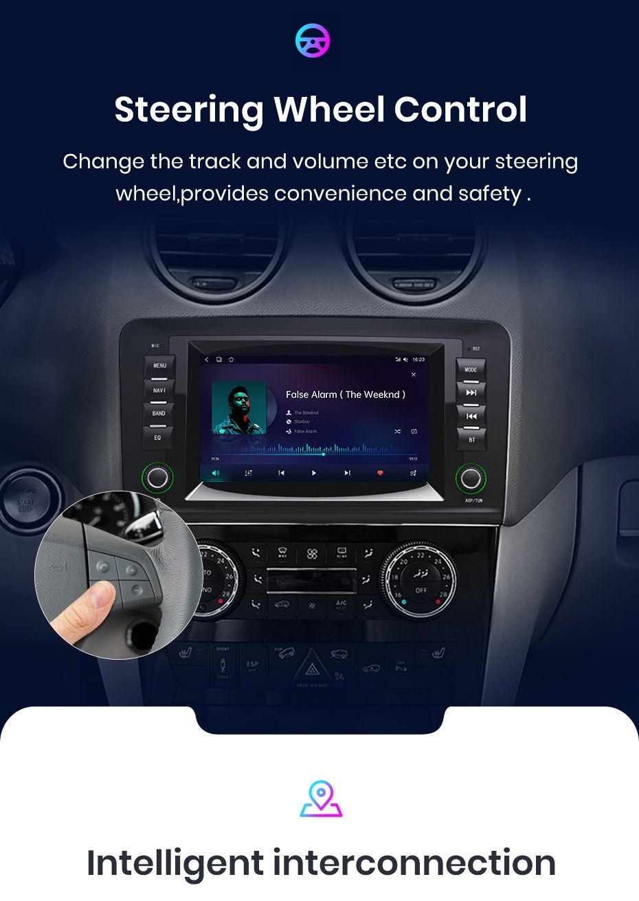 Rádio 7" android 2/32GB Mercedes W164 X164 GL e M Carplay 4G SELADO