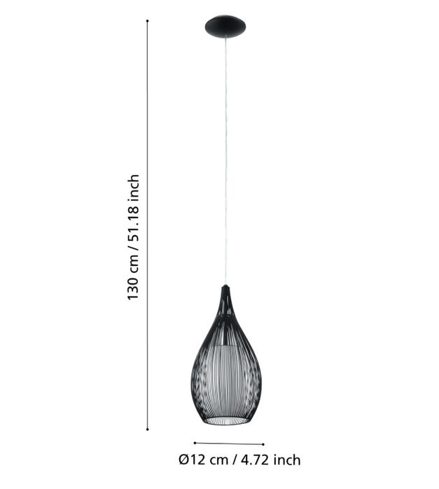 Lampa wisząca żyrandol ażurowa druciany klosz metal Eglo RAZONI