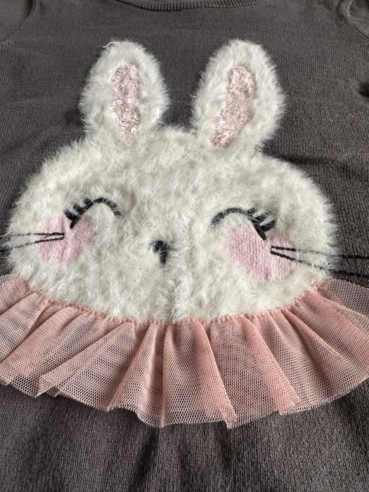 H&M sweterek puszysty krolik poekny 134/140