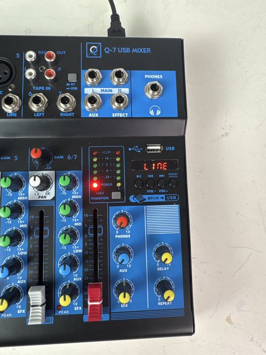 Mesa de mistura oqan q7 mk2 usb mixer